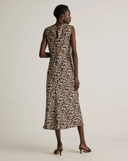 Washable Stretch Silk Tank Midi Dress - US 6444