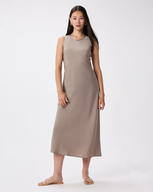 Washable Stretch Silk Tank Midi Dress - US 8673