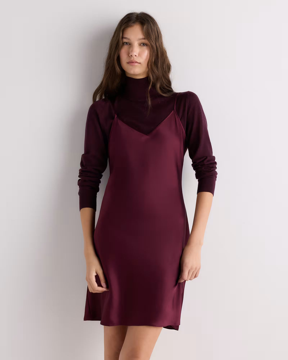 100% Washable Silk Mini Slip Dress - US 3326