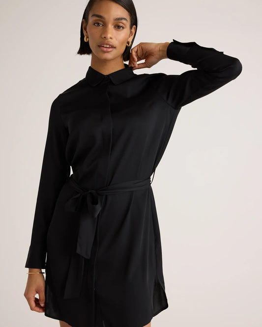 Washable Stretch Silk Shirt Dress - US 4735