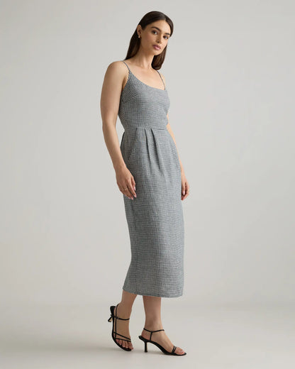 100% European Linen Scoop Neck Midi Dress - US 8554