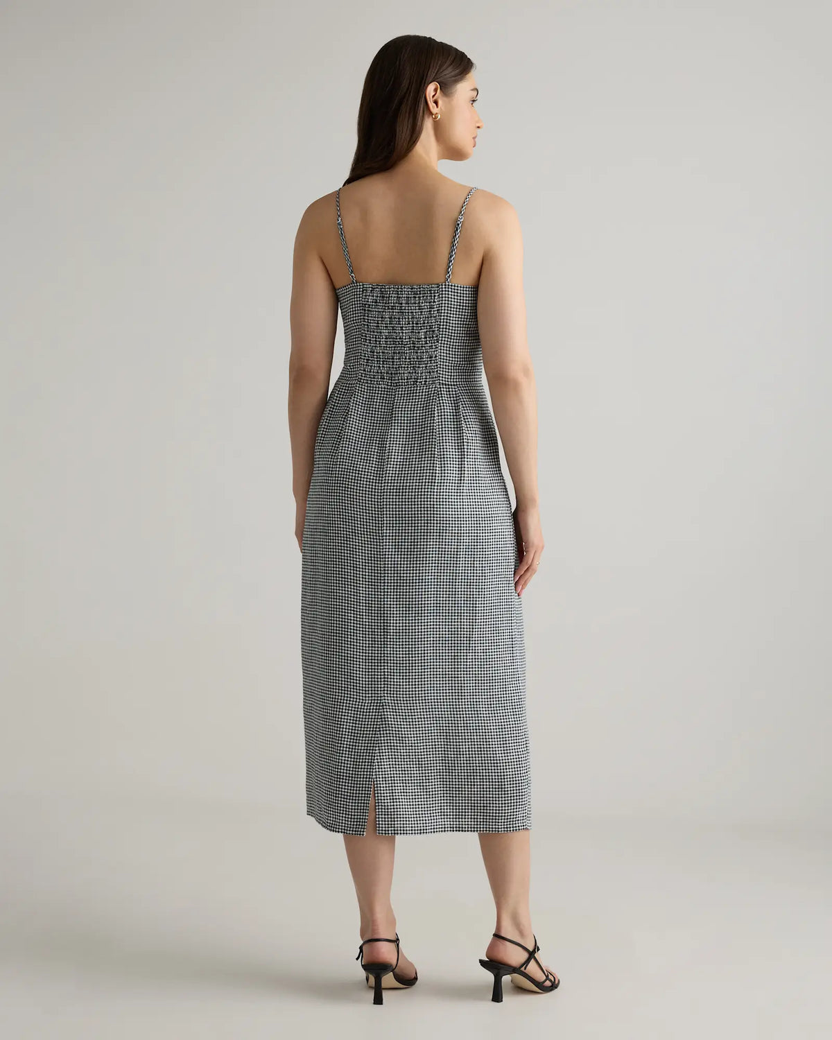 100% European Linen Scoop Neck Midi Dress - US 8554