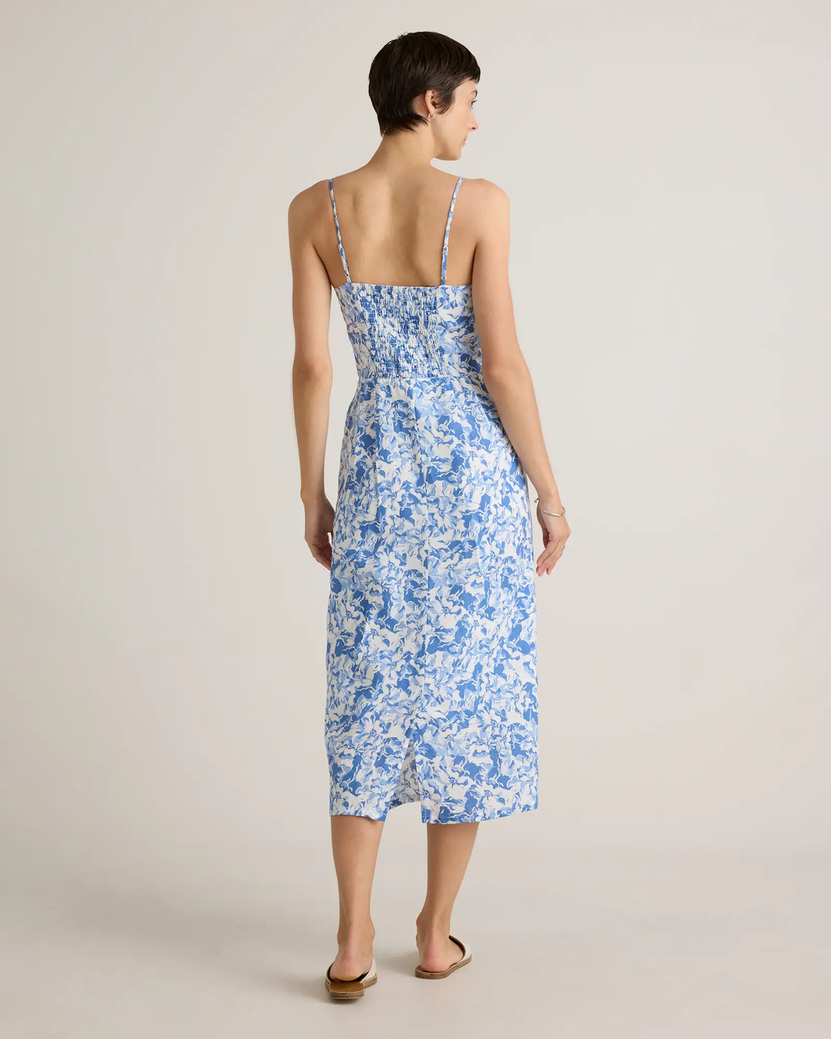 100% European Linen Scoop Neck Midi Dress - US 9276
