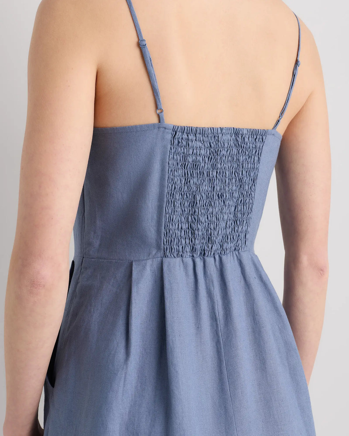 100% European Linen Scoop Neck Midi Dress - US 2687