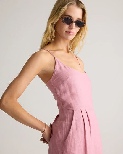100% European Linen Scoop Neck Midi Dress - US 8101