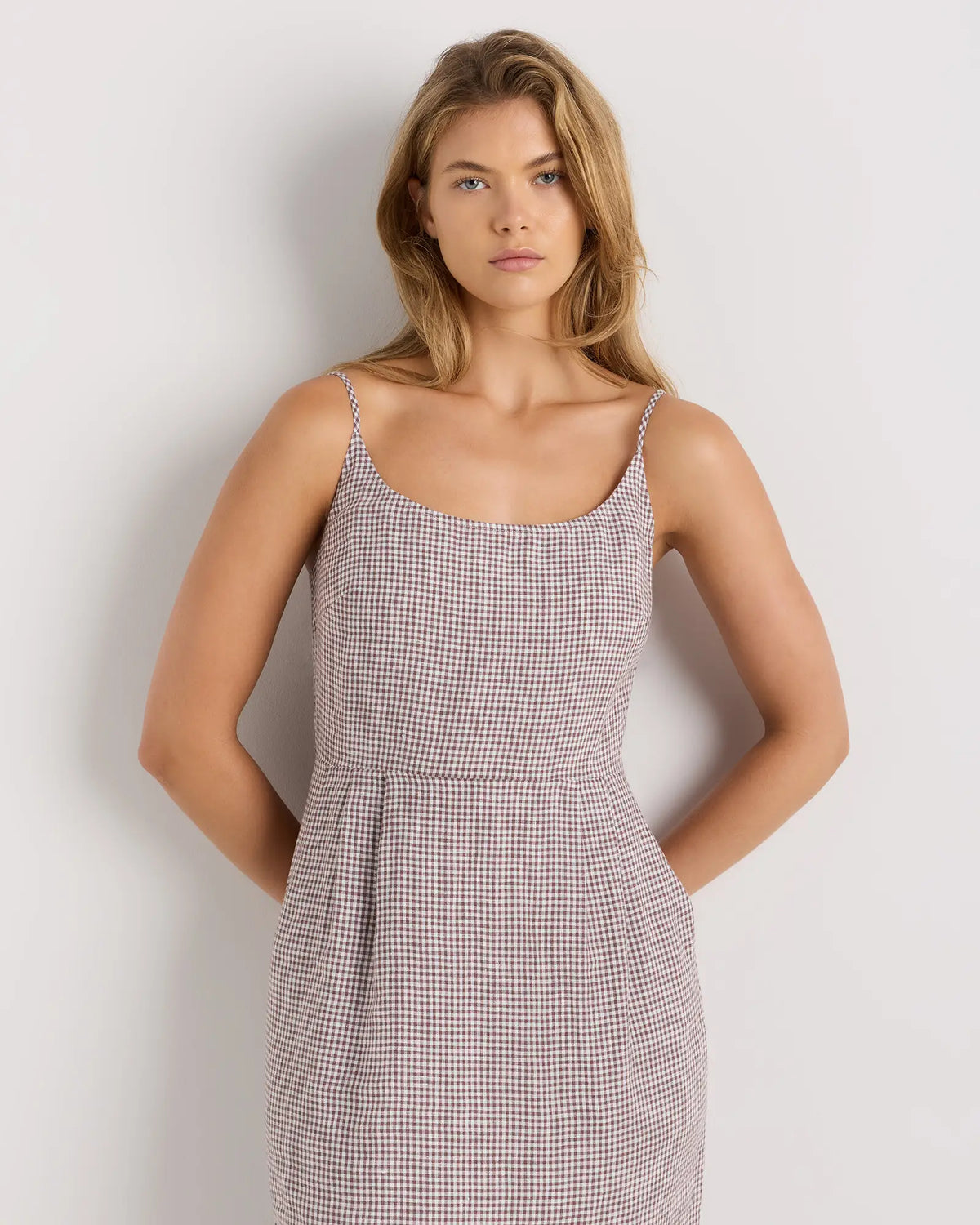 100% European Linen Scoop Neck Midi Dress - US 9998