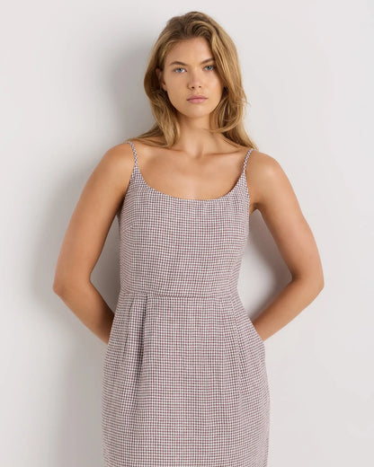 100% European Linen Scoop Neck Midi Dress - US 9998