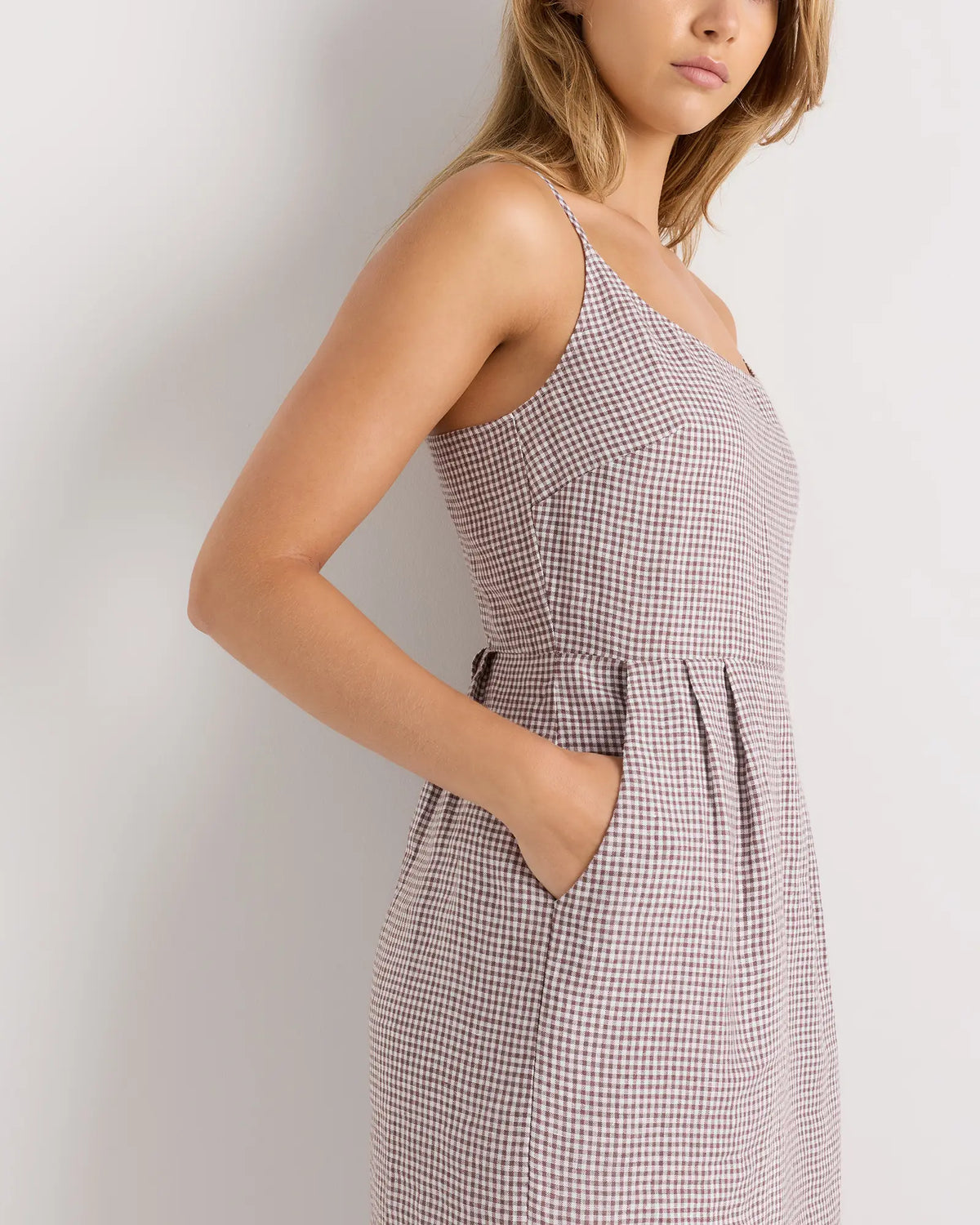 100% European Linen Scoop Neck Midi Dress - US 9998