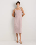 100% European Linen Scoop Neck Midi Dress - US 6889
