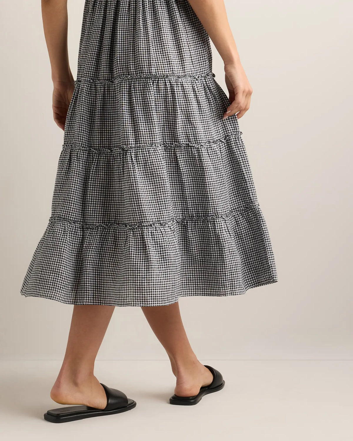 100% European Linen Smocked Midi Dress - US 8910