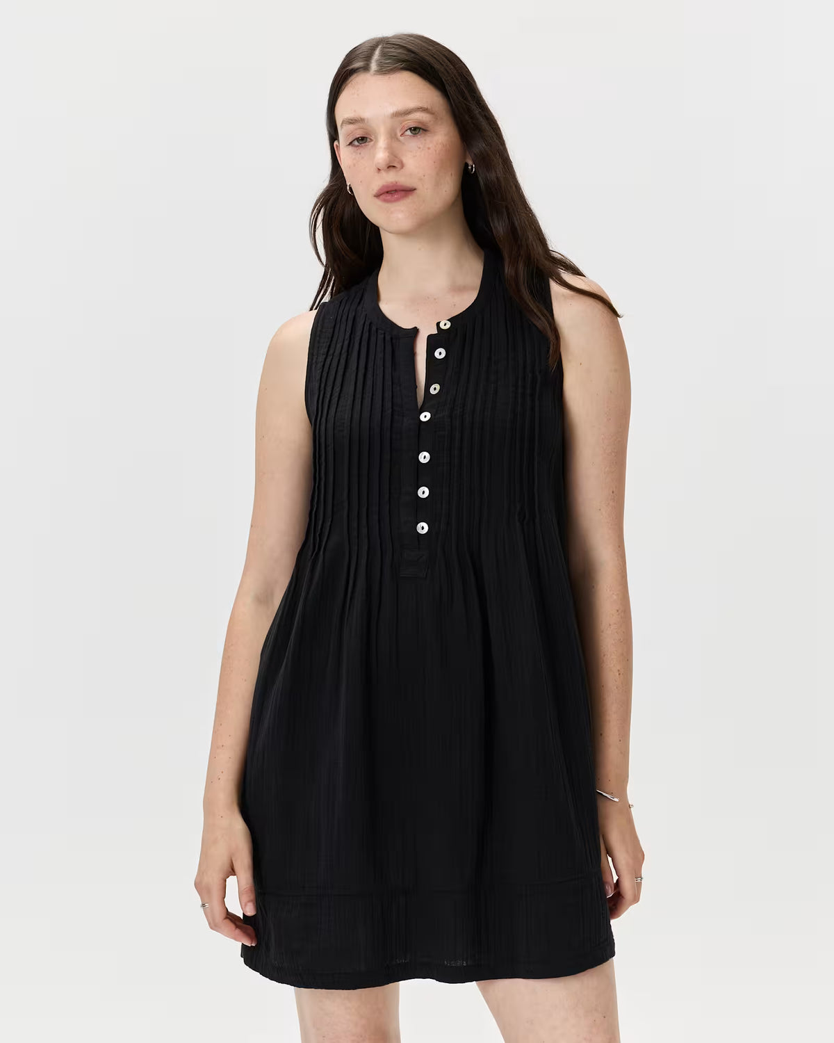 100% Organic Cotton Gauze Sleeveless Swing Dress - US 6834