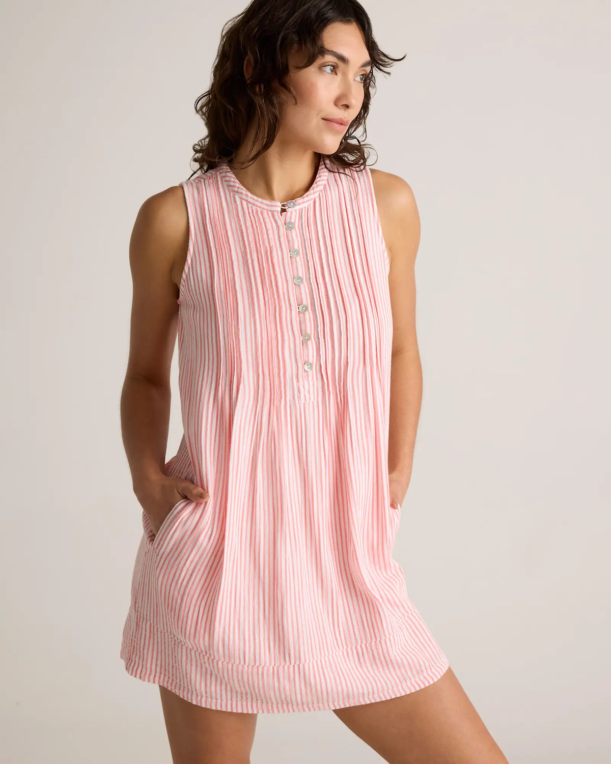 100% Organic Cotton Gauze Sleeveless Swing Dress - US 5672