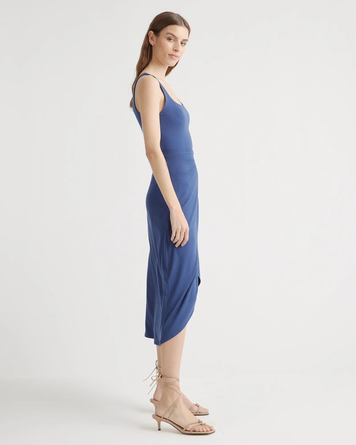 Tencel Jersey Side Tie Midi Dress - US 9883
