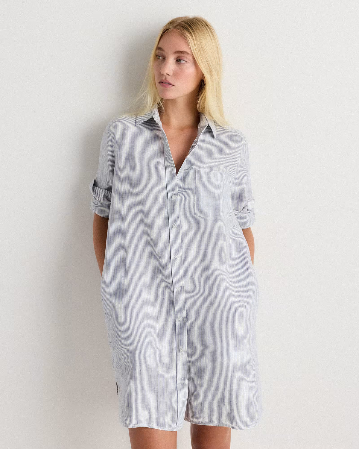 100% European Linen Shirt Dress - US 5437