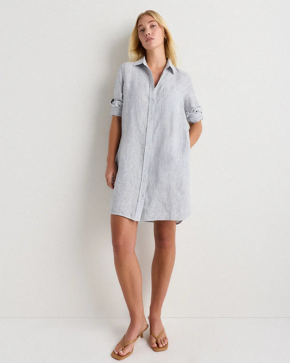 100% European Linen Shirt Dress - US 5437