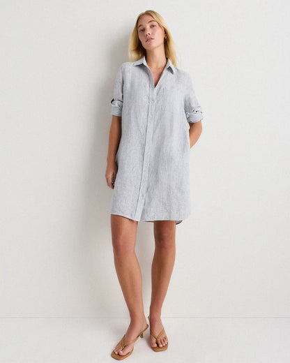 100% European Linen Shirt Dress - US 5437