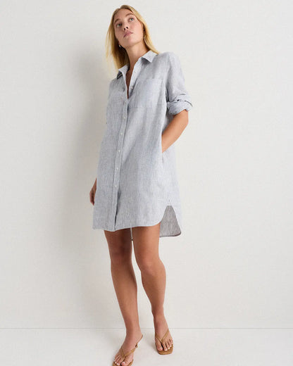 100% European Linen Shirt Dress - US 5437