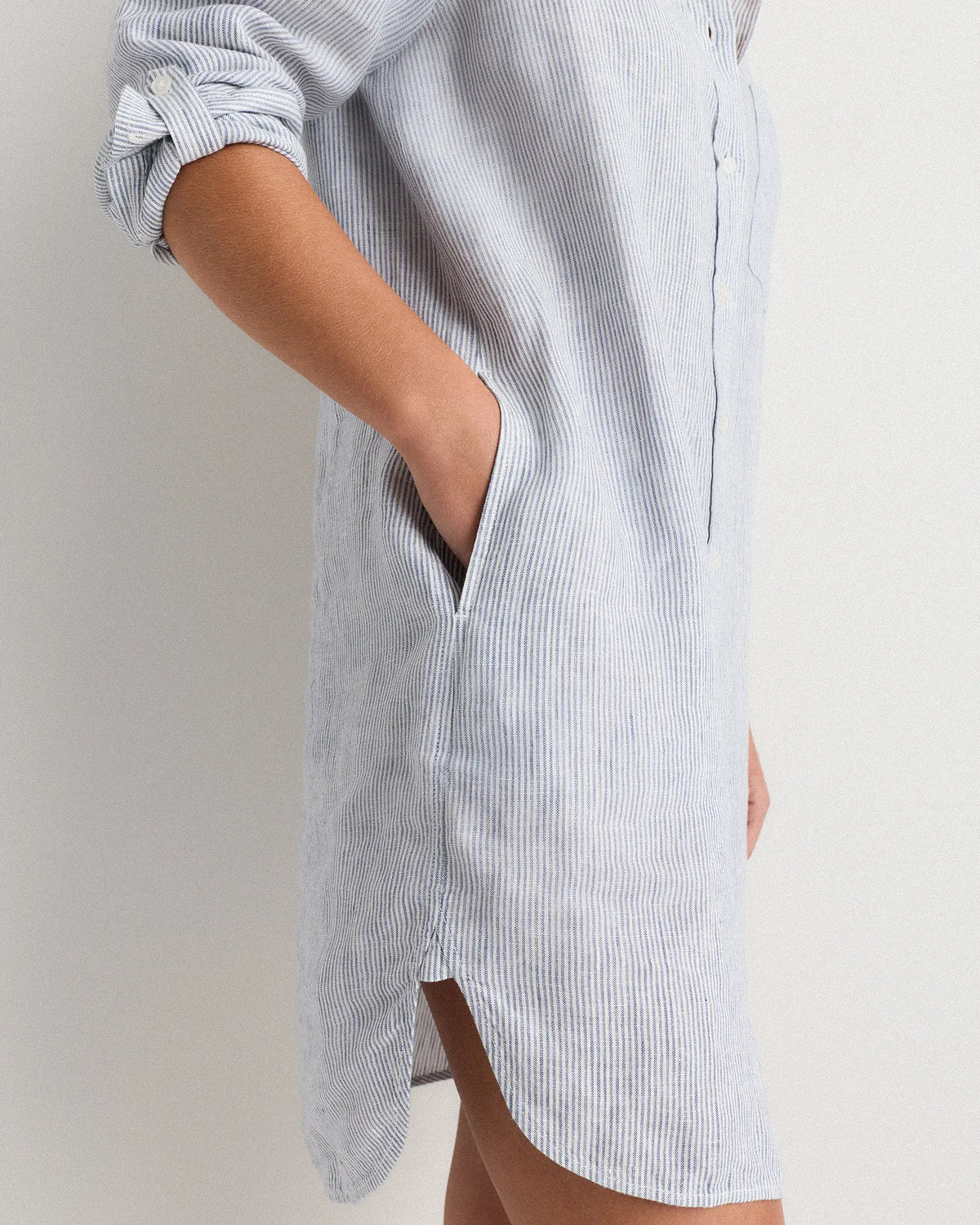 100% European Linen Shirt Dress - US 5437