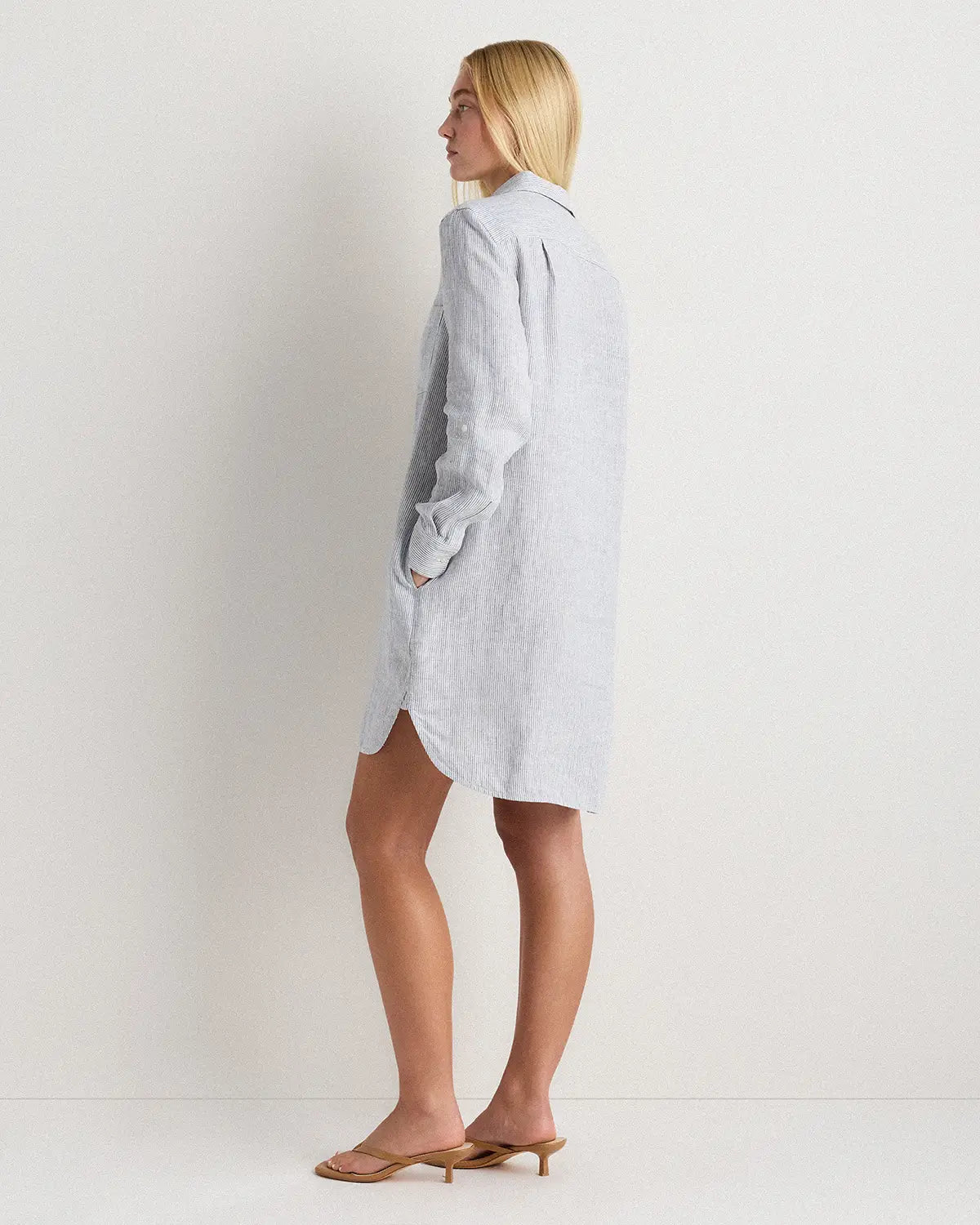 100% European Linen Shirt Dress - US 5437