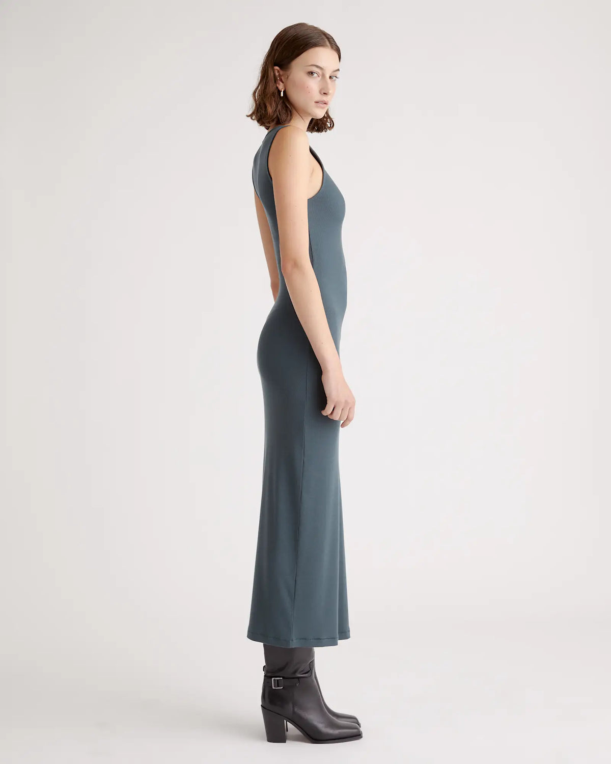 Tencel Rib Knit Tank Midi Dress - US 0735