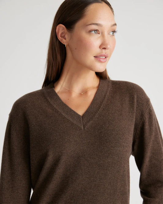 Mongolian Cashmere V-Neck Midi Sweater Dress - US 7440