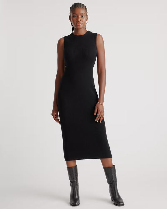 Mongolian Cashmere Sleeveless Midi Sweater Dress - US 0406