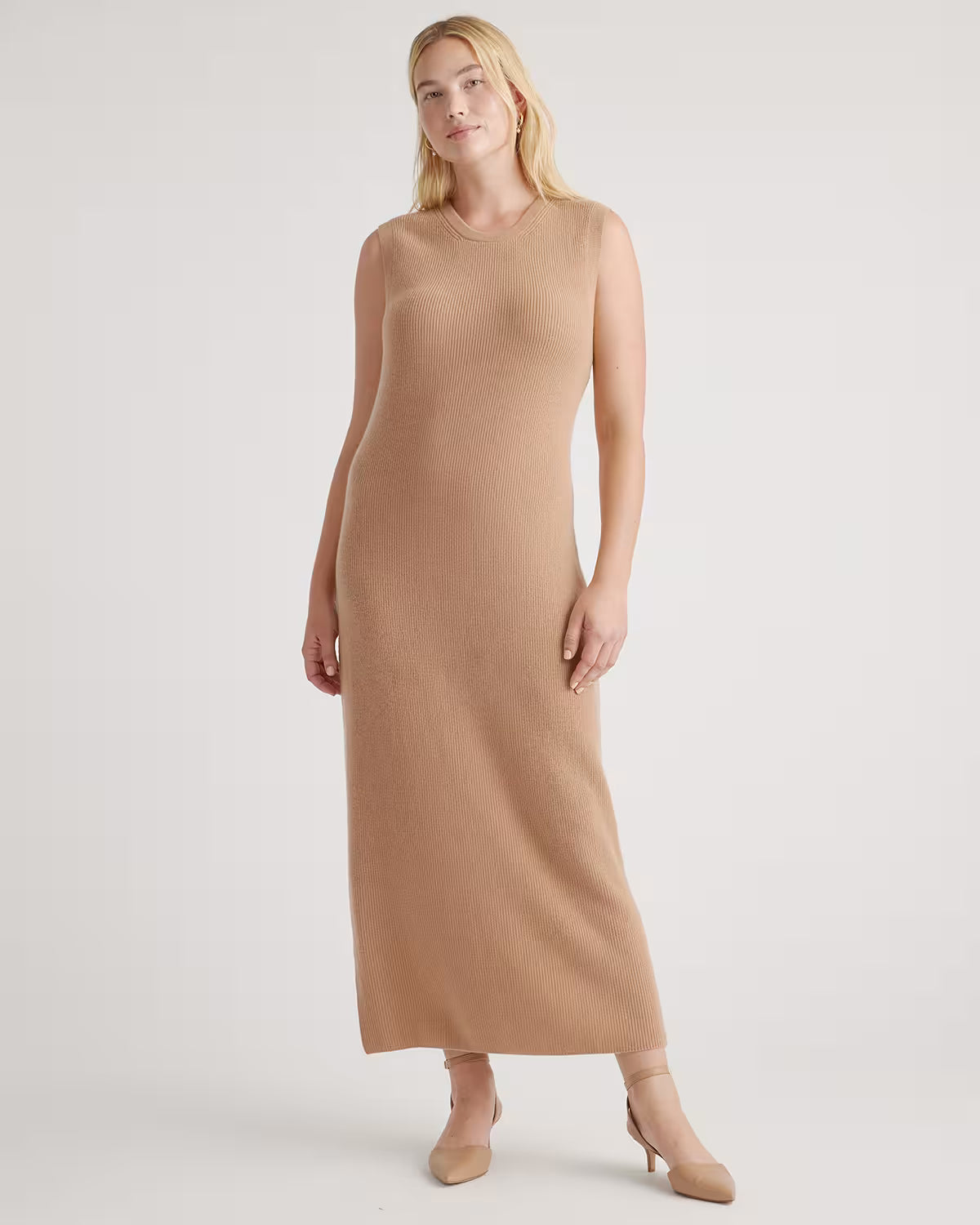 Mongolian Spring Cashmere Sleeveless Midi Sweater Dress - US 5039