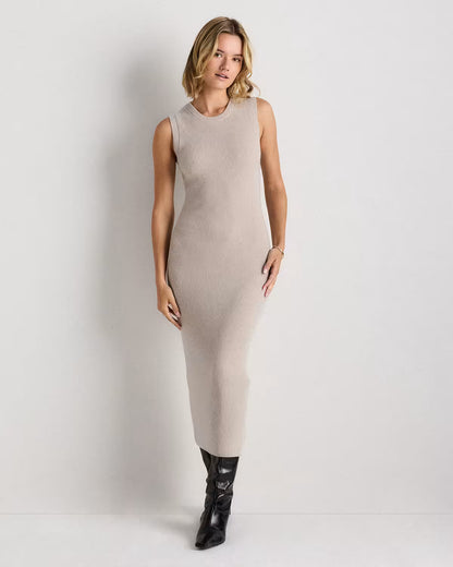 Mongolian Cashmere Sleeveless Midi Sweater Dress - US 9950