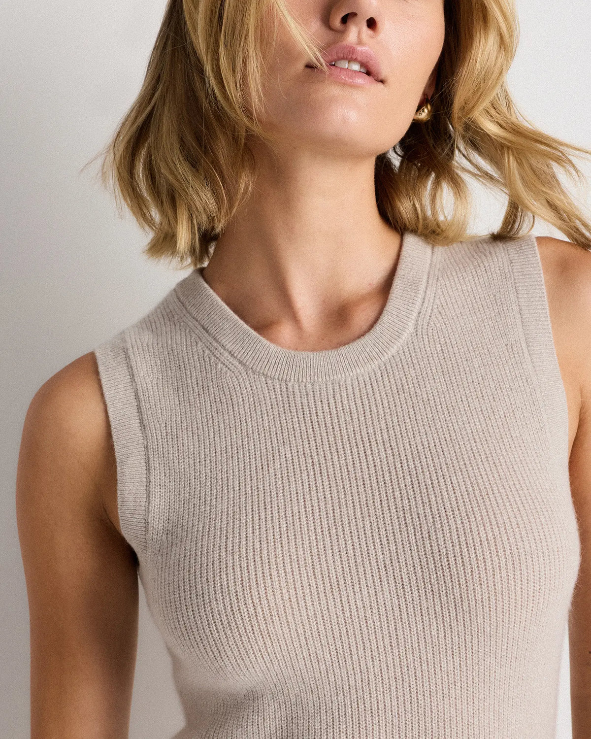 Mongolian Cashmere Sleeveless Midi Sweater Dress - US 9950