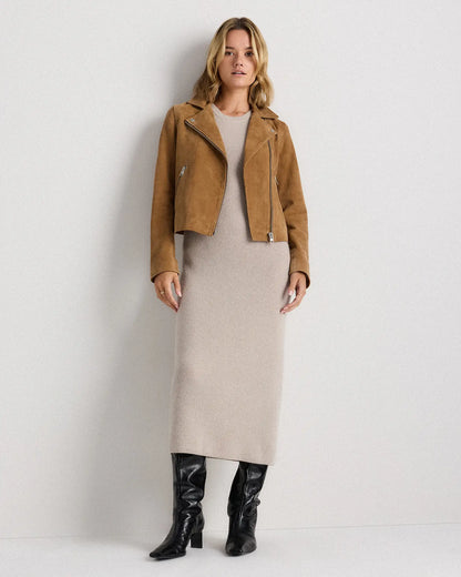 Mongolian Cashmere Sleeveless Midi Sweater Dress - US 9950
