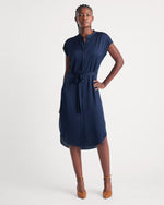 Washable Stretch Silk Midi Shirt Dress - US 0027