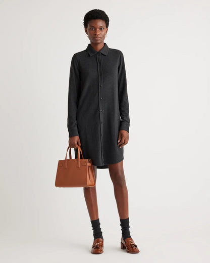 Stretch Sweater Fleece Shirt Dress - US 2468