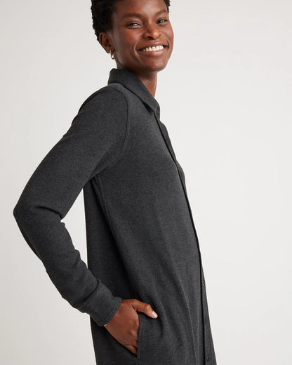 Stretch Sweater Fleece Shirt Dress - US 2468