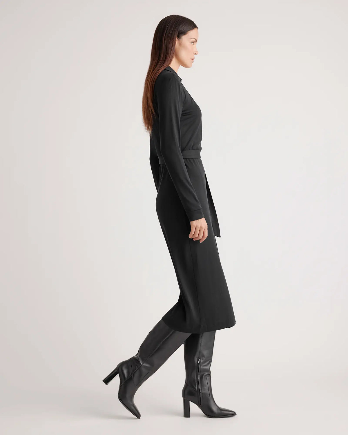 100% Silk Jersey Midi Wrap Dress - US 7790