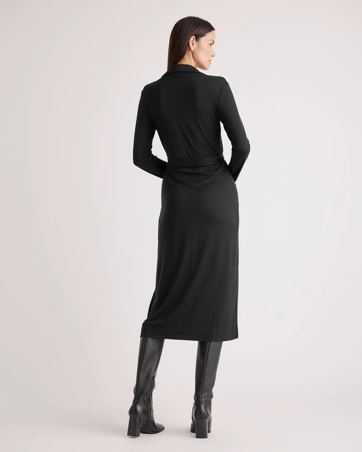 100% Silk Jersey Midi Wrap Dress - US 7790