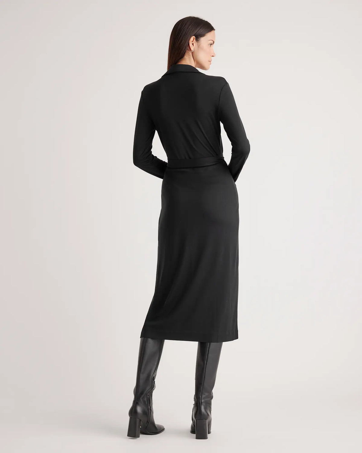 100% Silk Jersey Midi Wrap Dress - US 7790