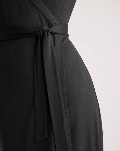 100% Silk Jersey Midi Wrap Dress - US 7790