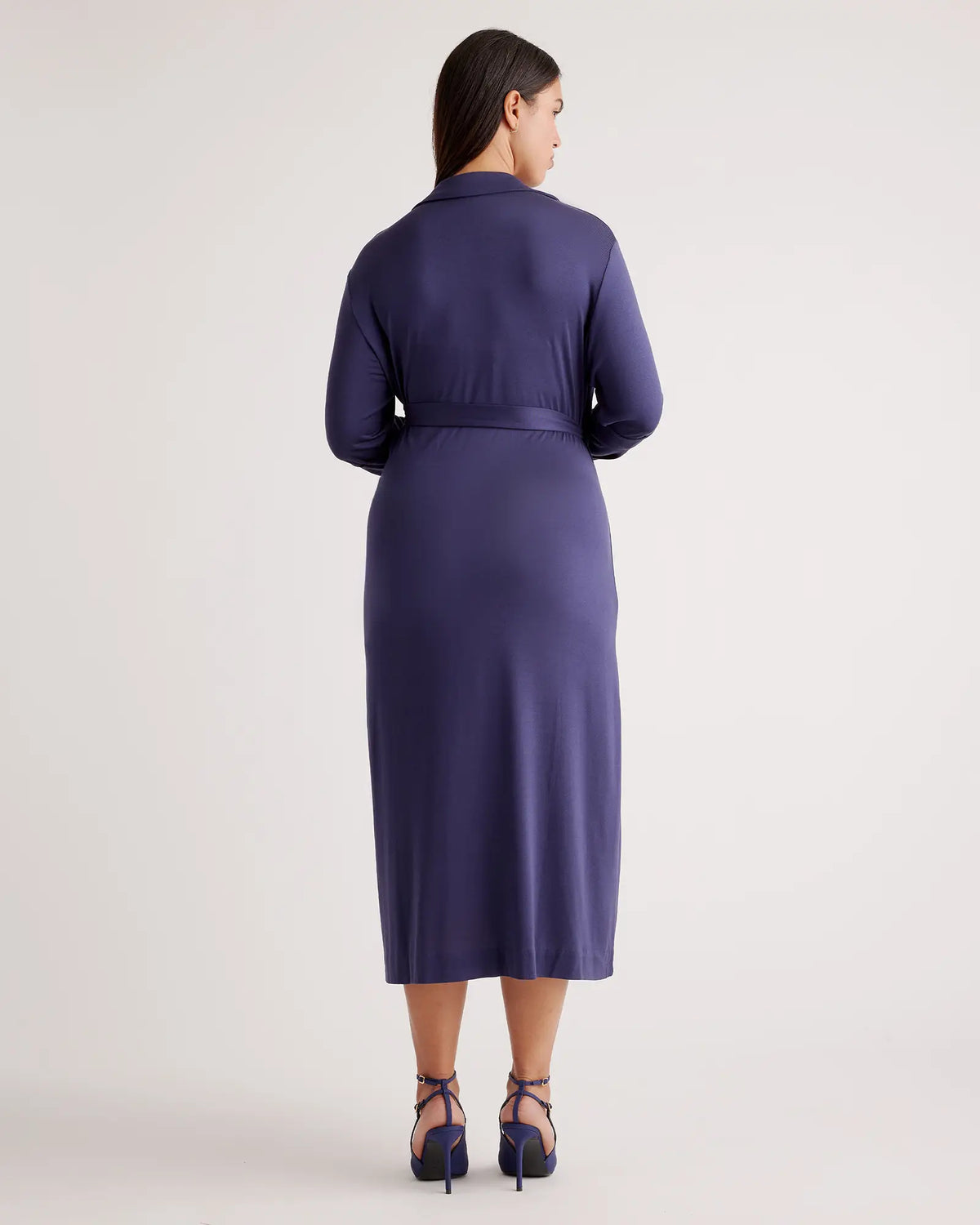 100% Silk Jersey Midi Wrap Dress - US 1329