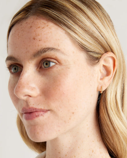 14K Gold Beaded Hoops - US 5283