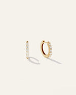 14K Gold Diamond Classic Huggie Hoops - US 8937