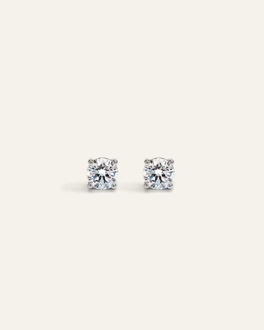 14K Gold Lab Grown Diamond Four-Prong Solitaire Studs - 1ctw - US 4372