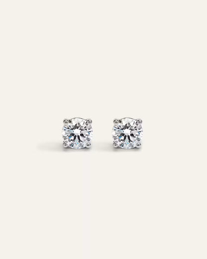 14K Gold Lab Grown Diamond Four-Prong Solitaire Studs - 2ctw - US 6532