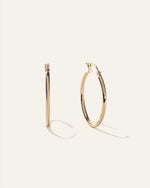14K Gold Tube Hoops - US 8659