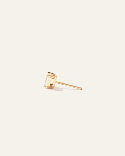 14k Gold Lab Grown Diamond Emerald Solitaire Studs - 1ctw - US 8943