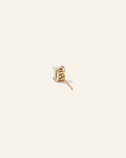 14k Gold Lab Grown Diamond Emerald Solitaire Studs - 1ctw - US 8943