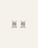 14k Gold Lab Grown Diamond Emerald Solitaire Studs - 2ctw - US 9540