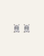 14k Gold Lab Grown Diamond Emerald Solitaire Studs - 2ctw - US 2958