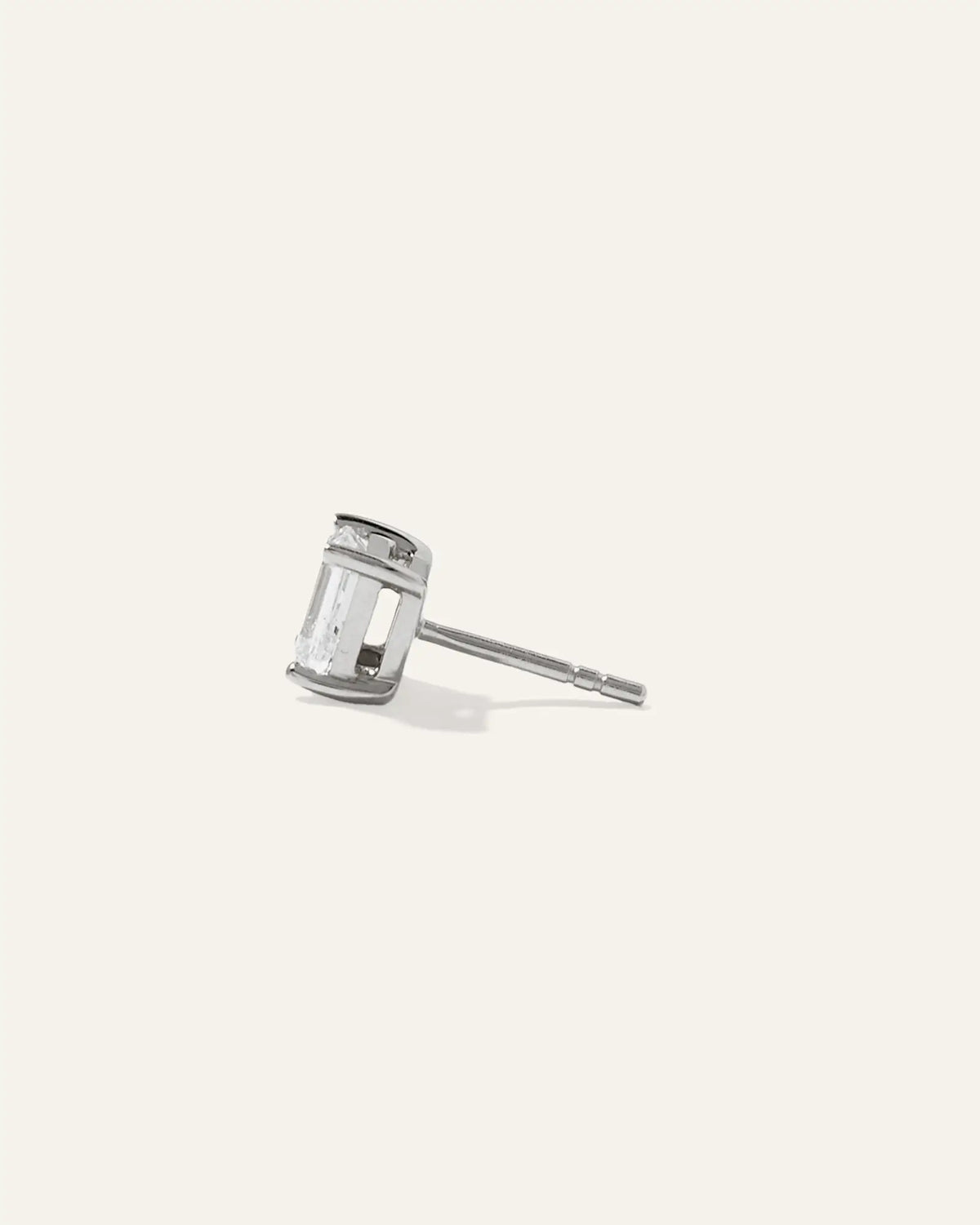 14k Gold Lab Grown Diamond Emerald Solitaire Studs - 2ctw - US 2958
