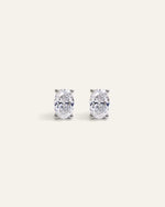 14K Gold Lab Grown Diamond Oval Solitaire Studs - 1ctw - US 2303