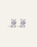 14K Gold Lab Grown Diamond Oval Solitaire Studs - 2ctw - US 4394